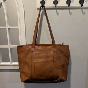 Frank Clegg Medium Zip Up Leather Tote